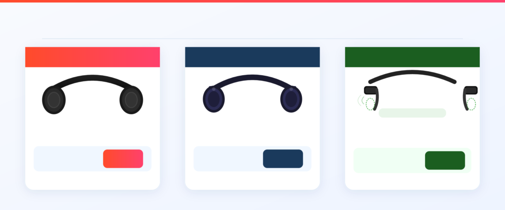 Three comparison cards for GrabbedDeals showing different headphone architectures for 2026, including standard open-ear, premium air conduction and a hybrid dual-form model with active noise cancellation.